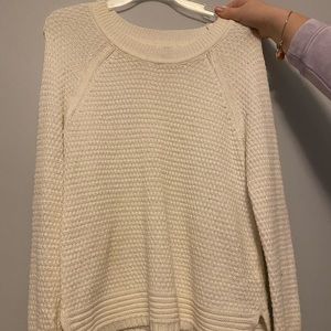 White knitted sweater